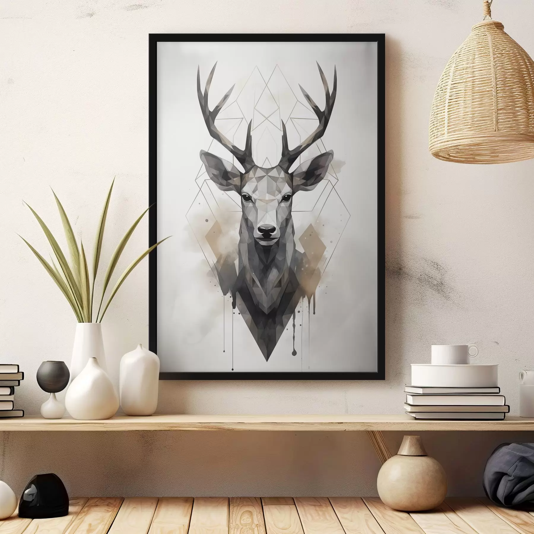 Pilt Sarvedega ja geomeetrilise mustriga hirv f37256