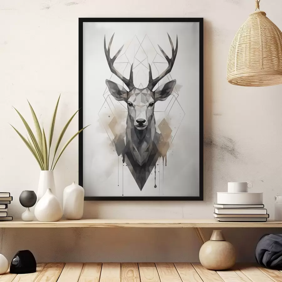 Fototapeedid Sarvedega ja geomeetrilise mustriga hirv f37256