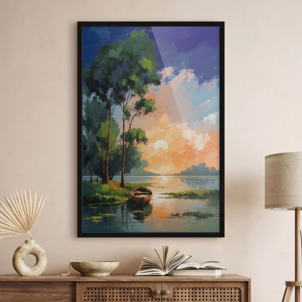 Plakat Pilt paadist järvel f37801