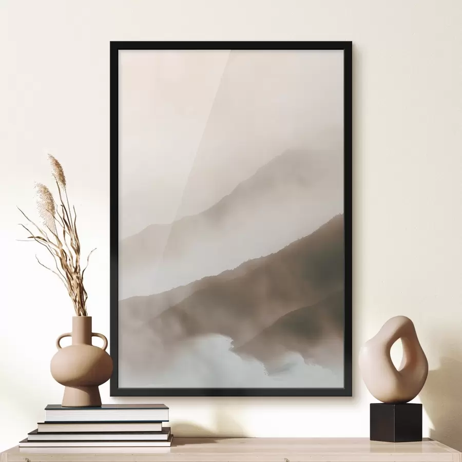 Fototapeedid Pehmed mäed, mis on kaetud uduga f38640