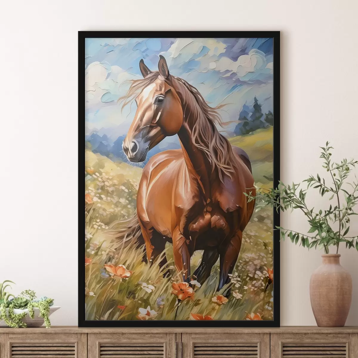 Plakat Hobune lillepõllul f38728