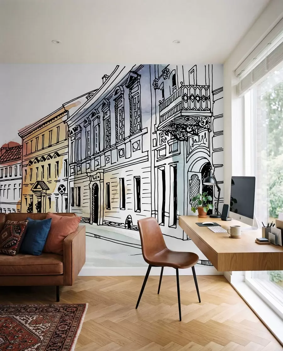Fototapeedid Vanalinn, marker ja akvarell u51062