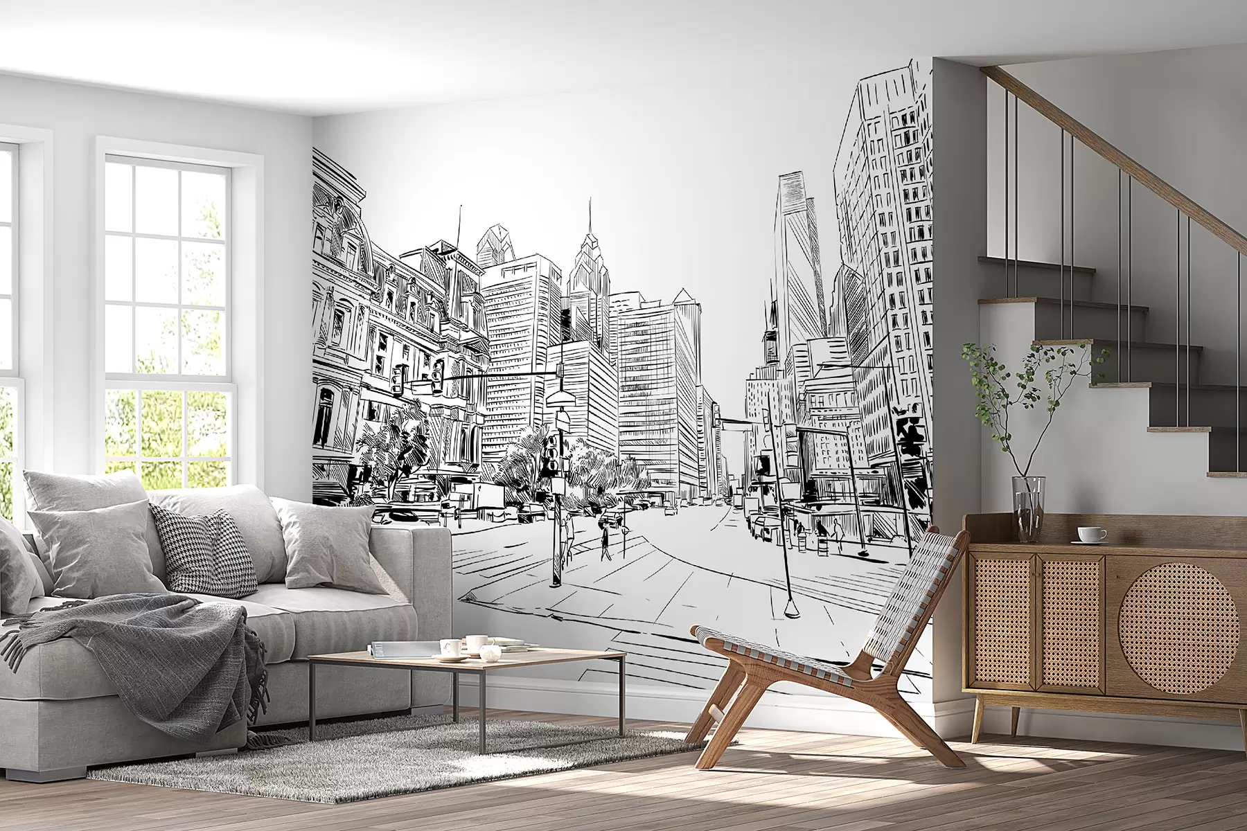 Fototapeedid Hoone, päevane e pilvelõhkuja u51069