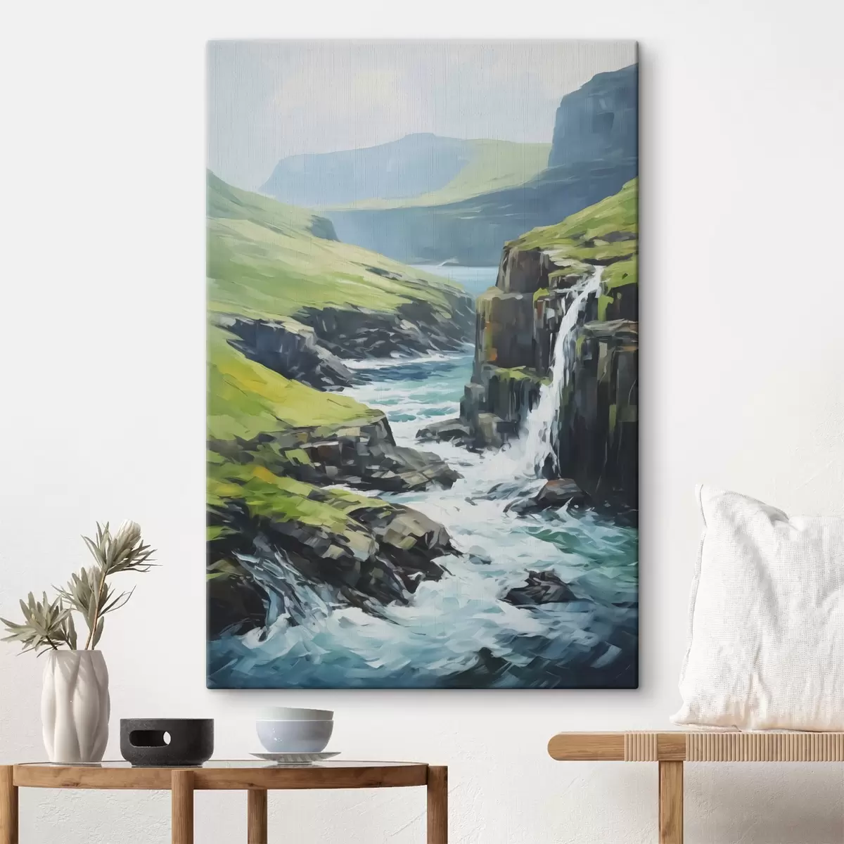 Pilt Jõe vahel fjordide imitatsioon maali s42125