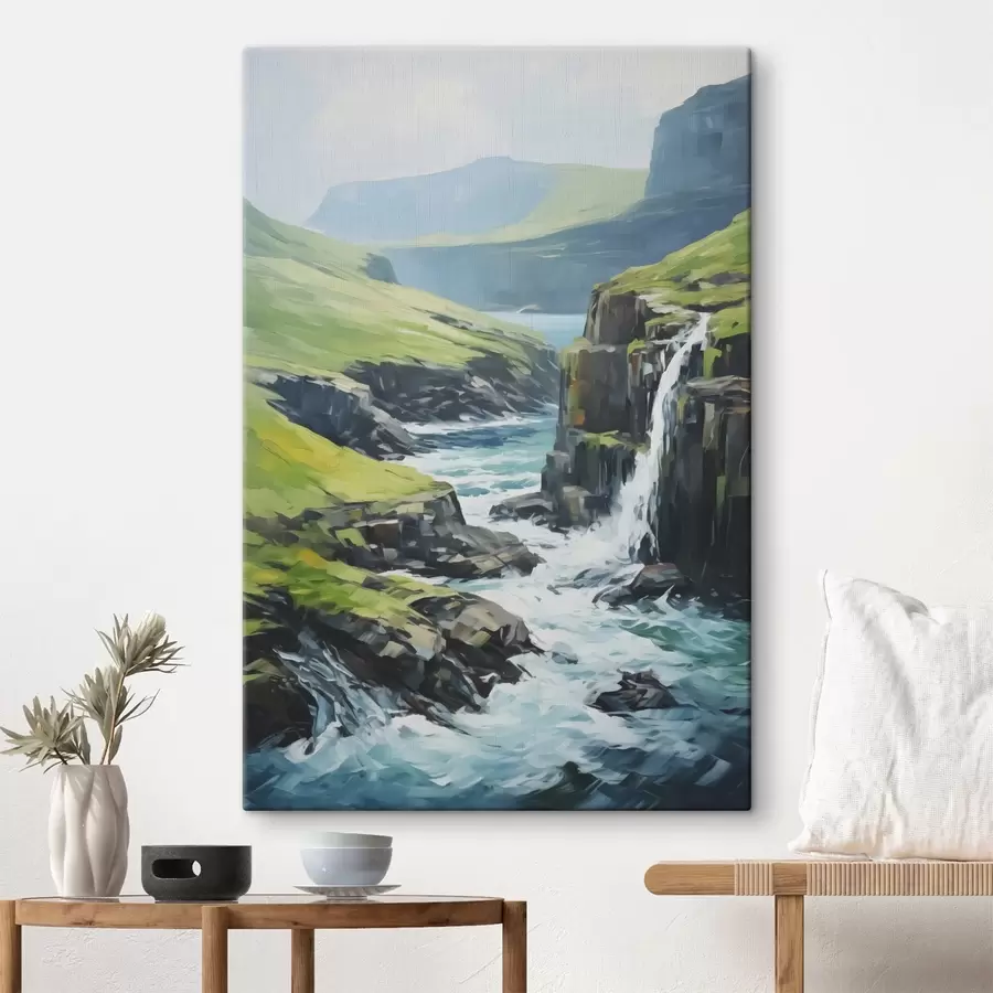 Pilt Jõe vahel fjordide imitatsioon maali s42125