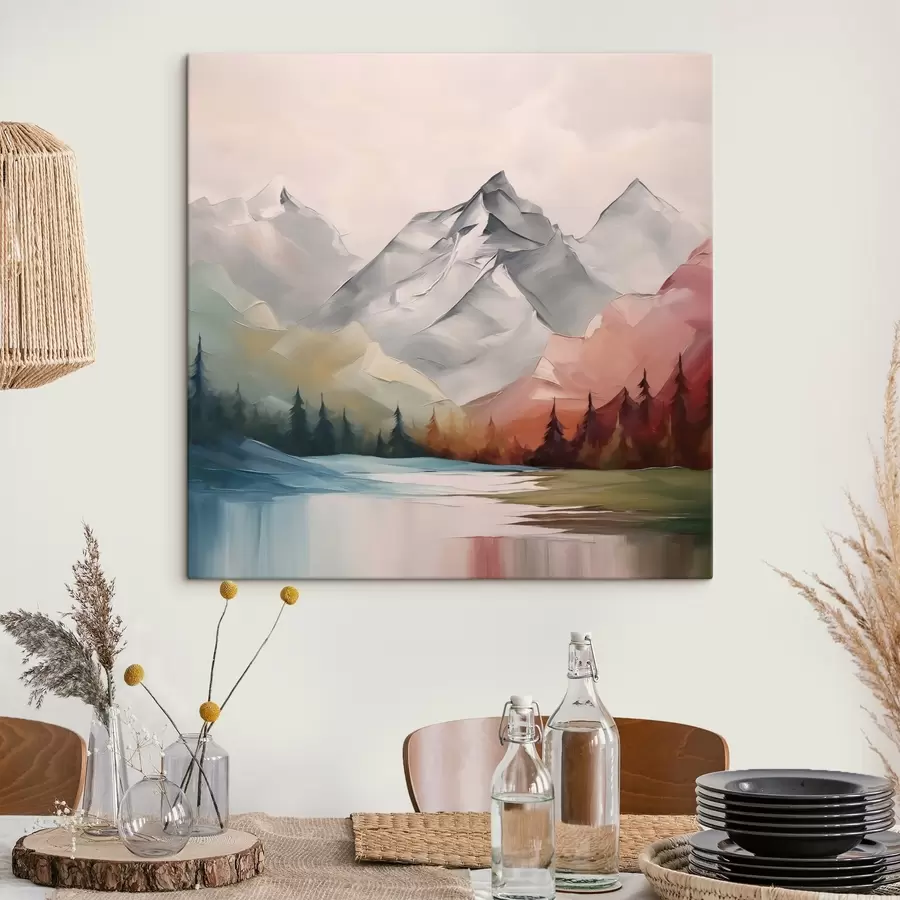 Pilt Mägede ja metsa imitatsioon maali s42128