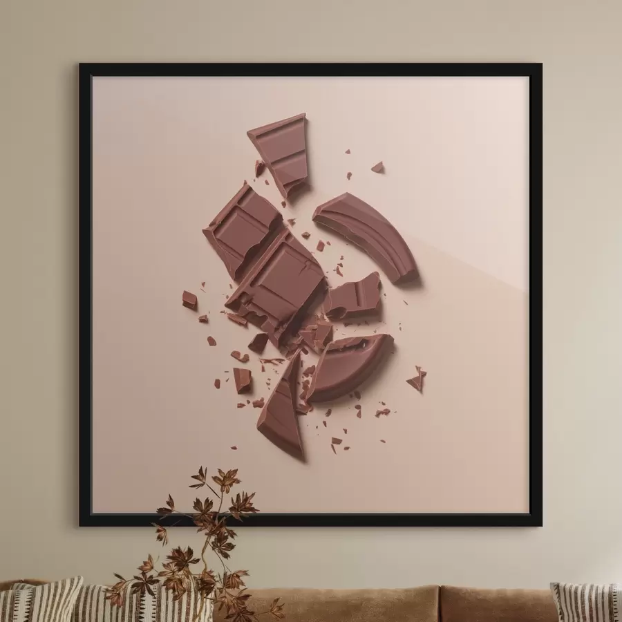 Fototapeedid Erineva kujuga purustatud šokolaaditükid ja -murud f42114