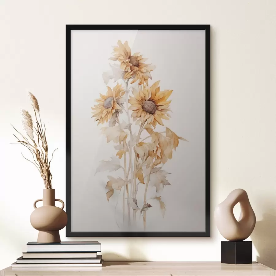 Fototapeedid Päikeselillede imitatsioon akvarell f42127