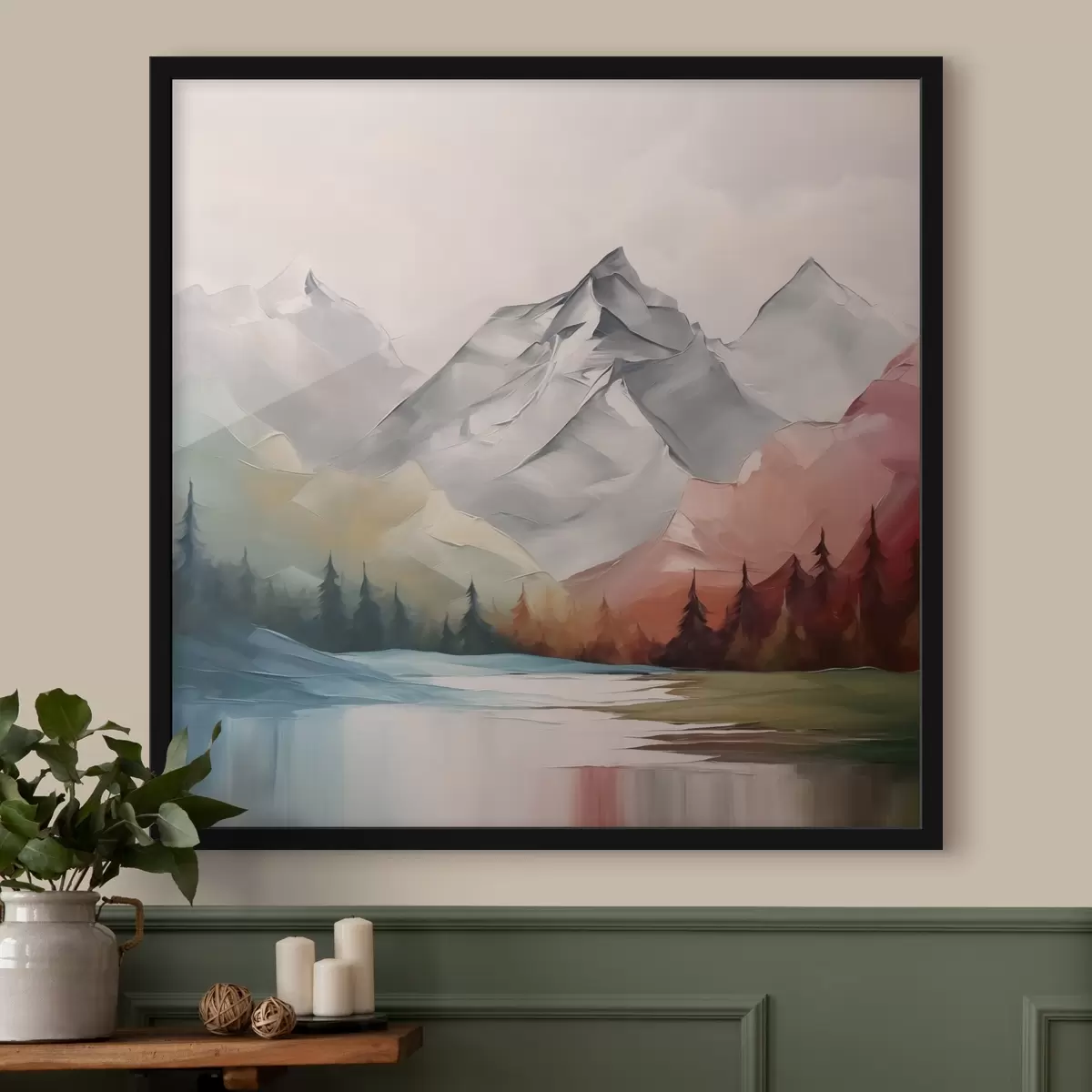 Plakat Mägede ja metsa imitatsioon maali f42128