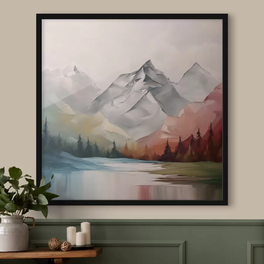 Pilt Mägede ja metsa imitatsioon maali f42128