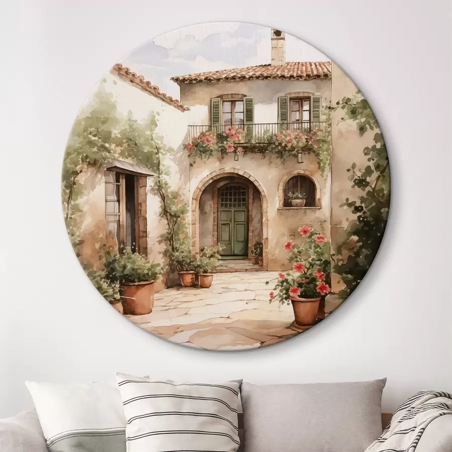 Pilt Itaalia õueala lillepotid imitatsiooni akvarell r42126