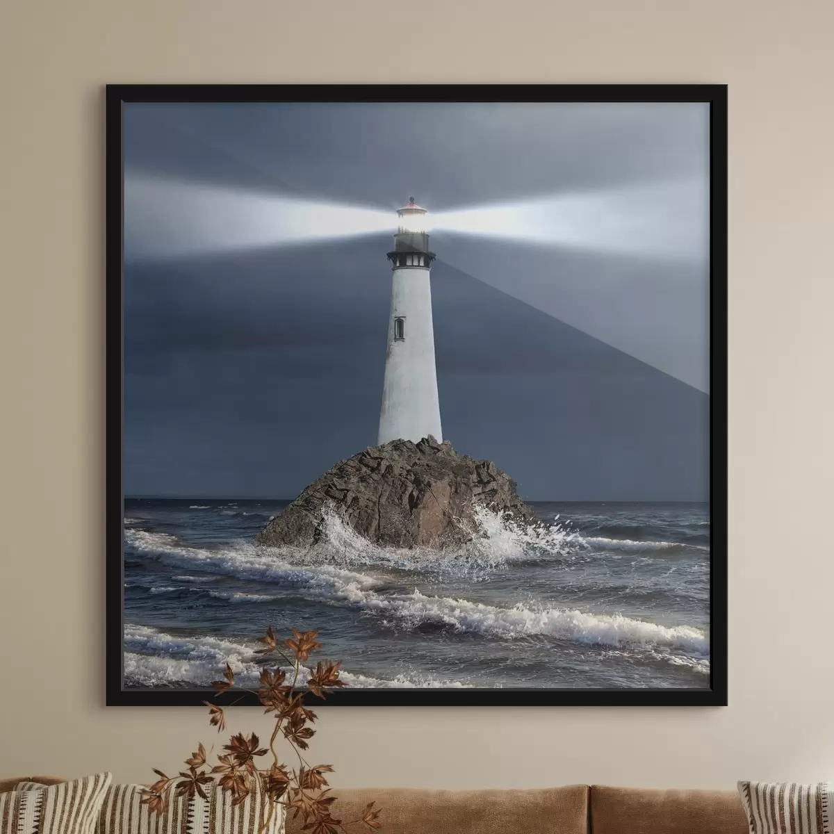 Plakat Vesi, tuletorn ja taevas f08187