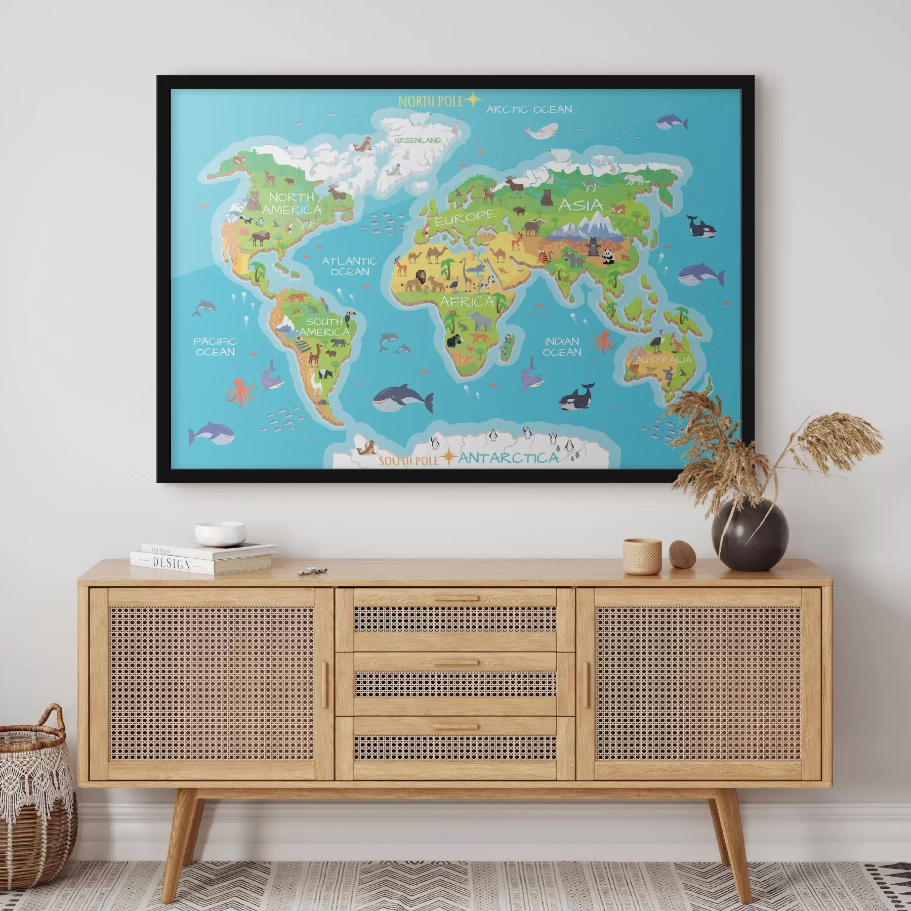 Fototapeedid Kontinentide kaart koos loomadega f32105