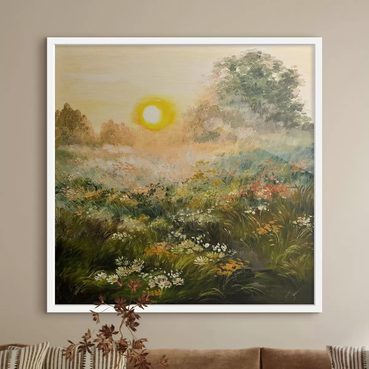 Plakat Õlimaal - päikesetõus põllul f34612