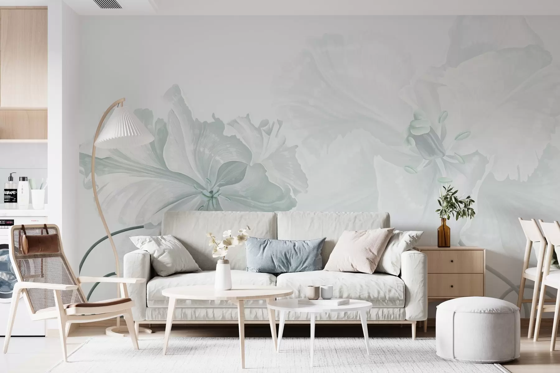 Fototapeedid suured türkiissinised lilled w02566v1