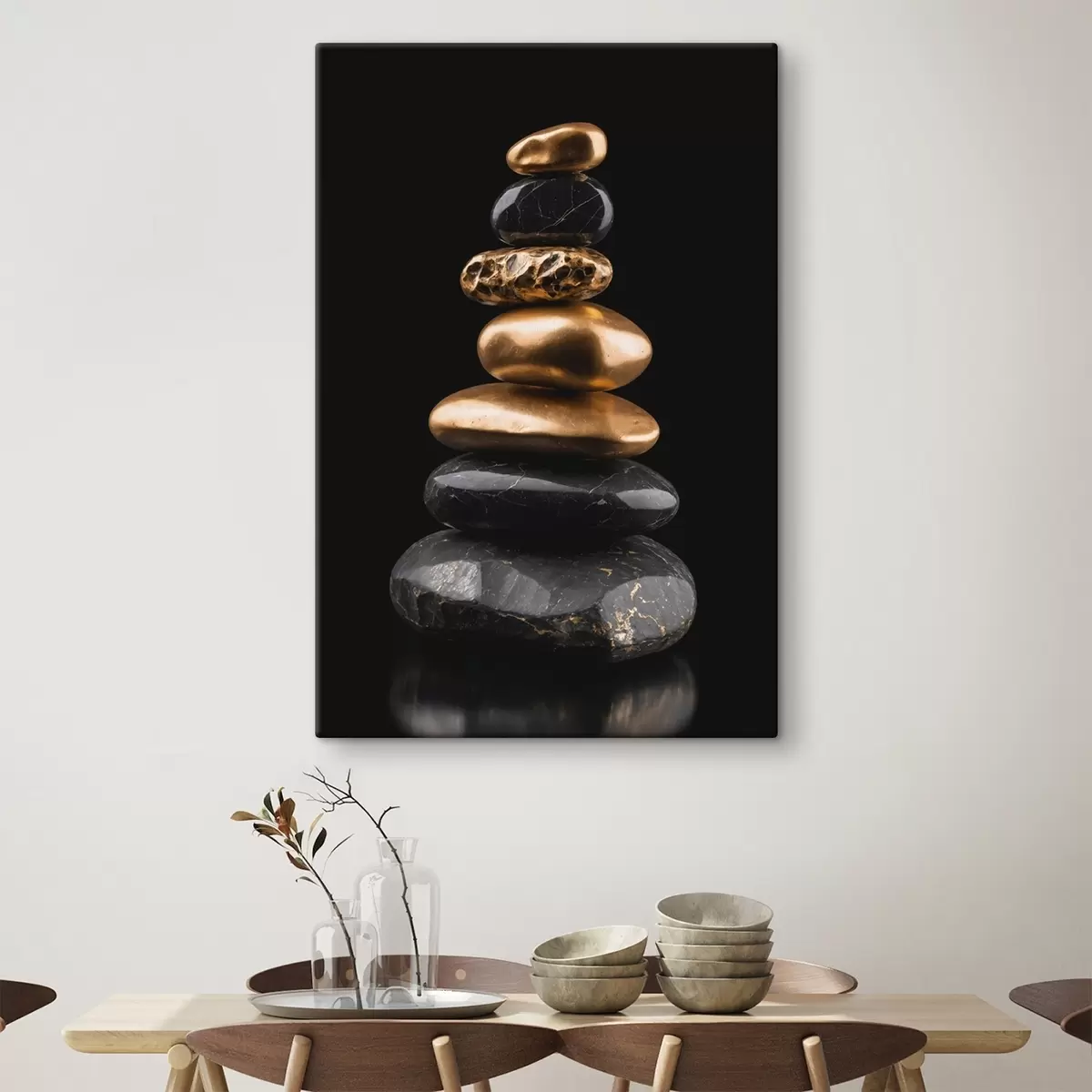 Pilt Mustad ja kollased kivid tumedal taustal s42094