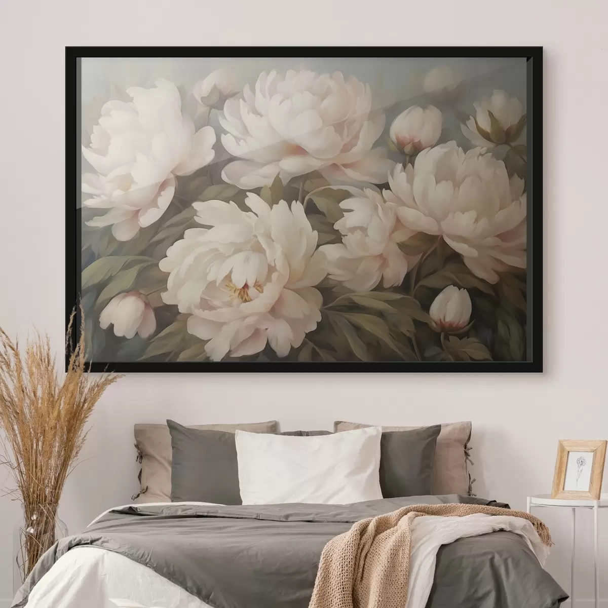 Plakat Lilled ja lehed hägusel taustal f41763