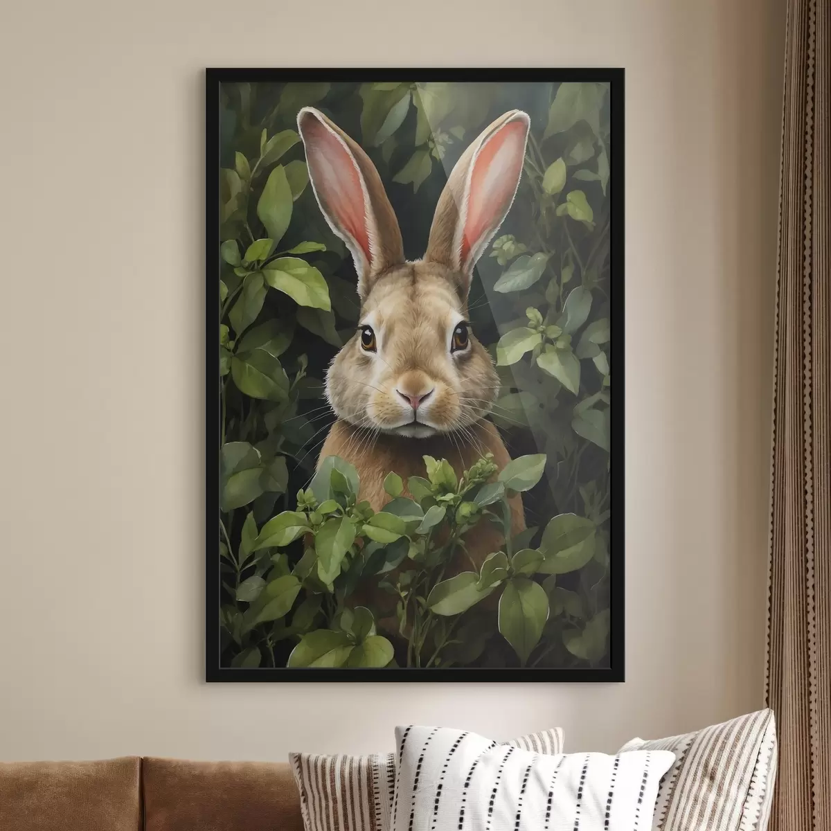 Plakat Jänes põõsastes f41779