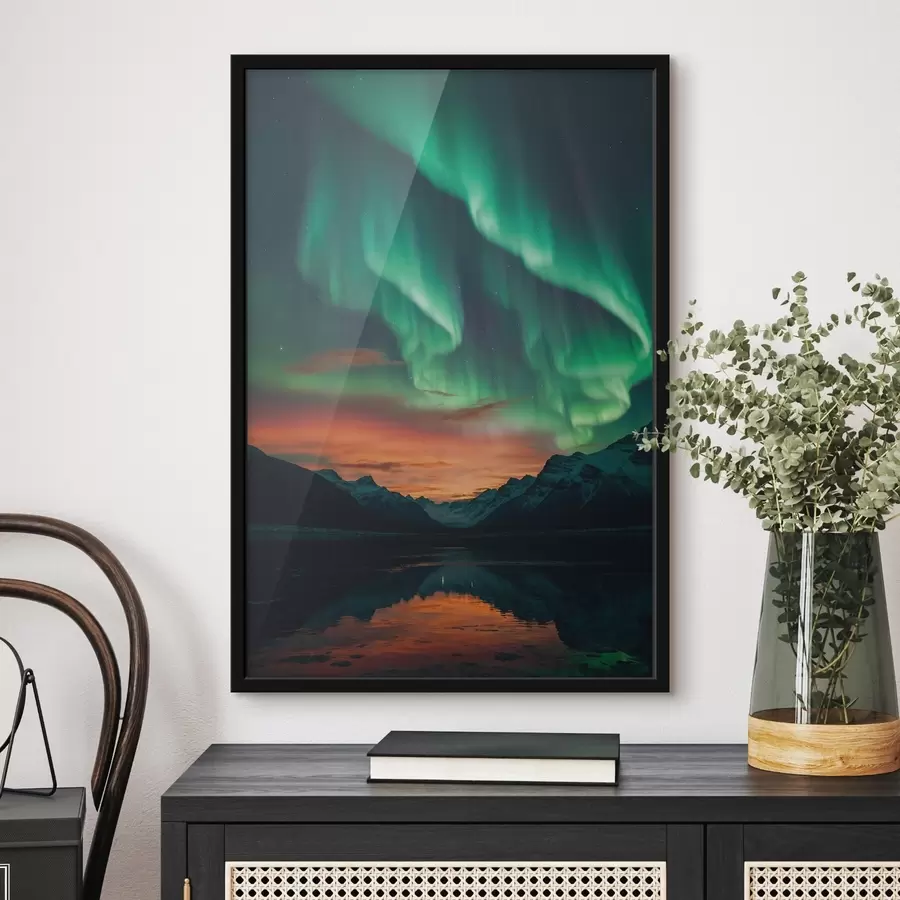 Fototapeedid Põhjatuled üle mägede f41783