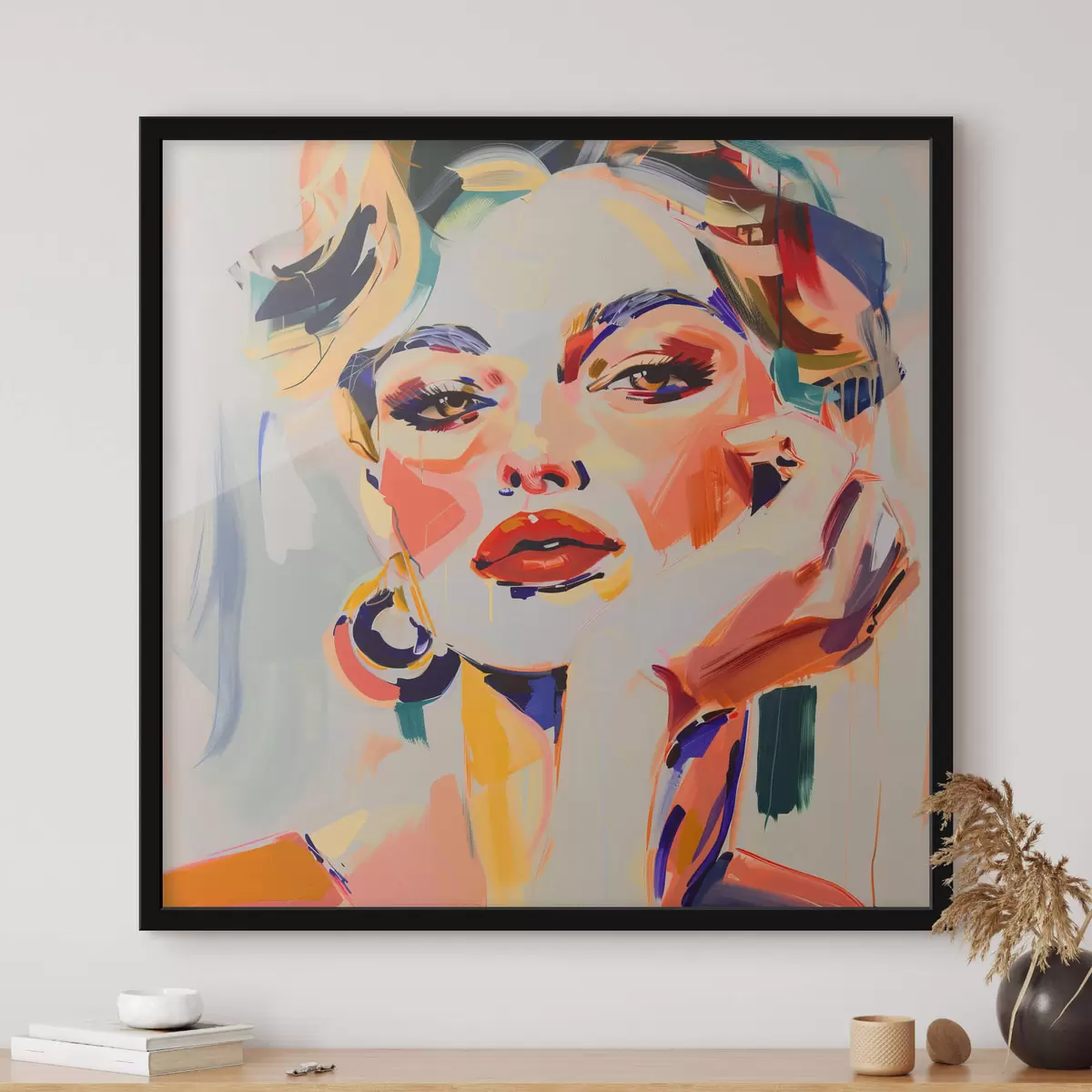 Plakat Naise portree mitmevärvilistes värvitoonides f42111