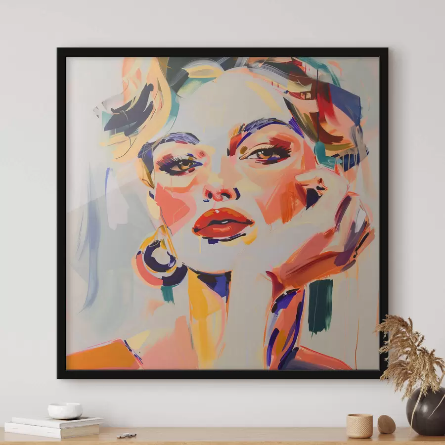 Fototapeedid Naise portree mitmevärvilistes värvitoonides f42111