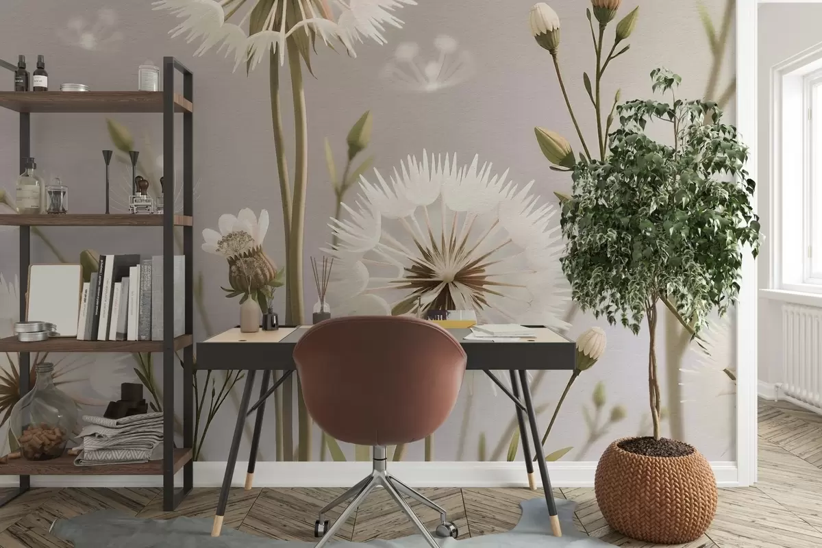 Fototapeedid Põld õitsevad võililled w02619