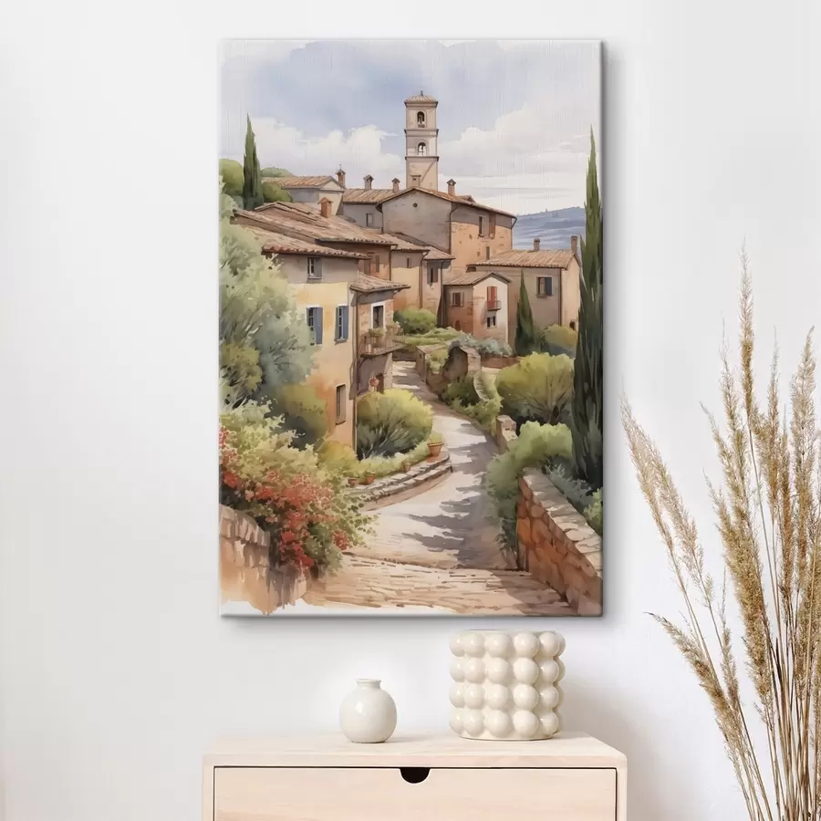 Pilt Itaalia äärelinna tänava imitatsioon akvarell s42135