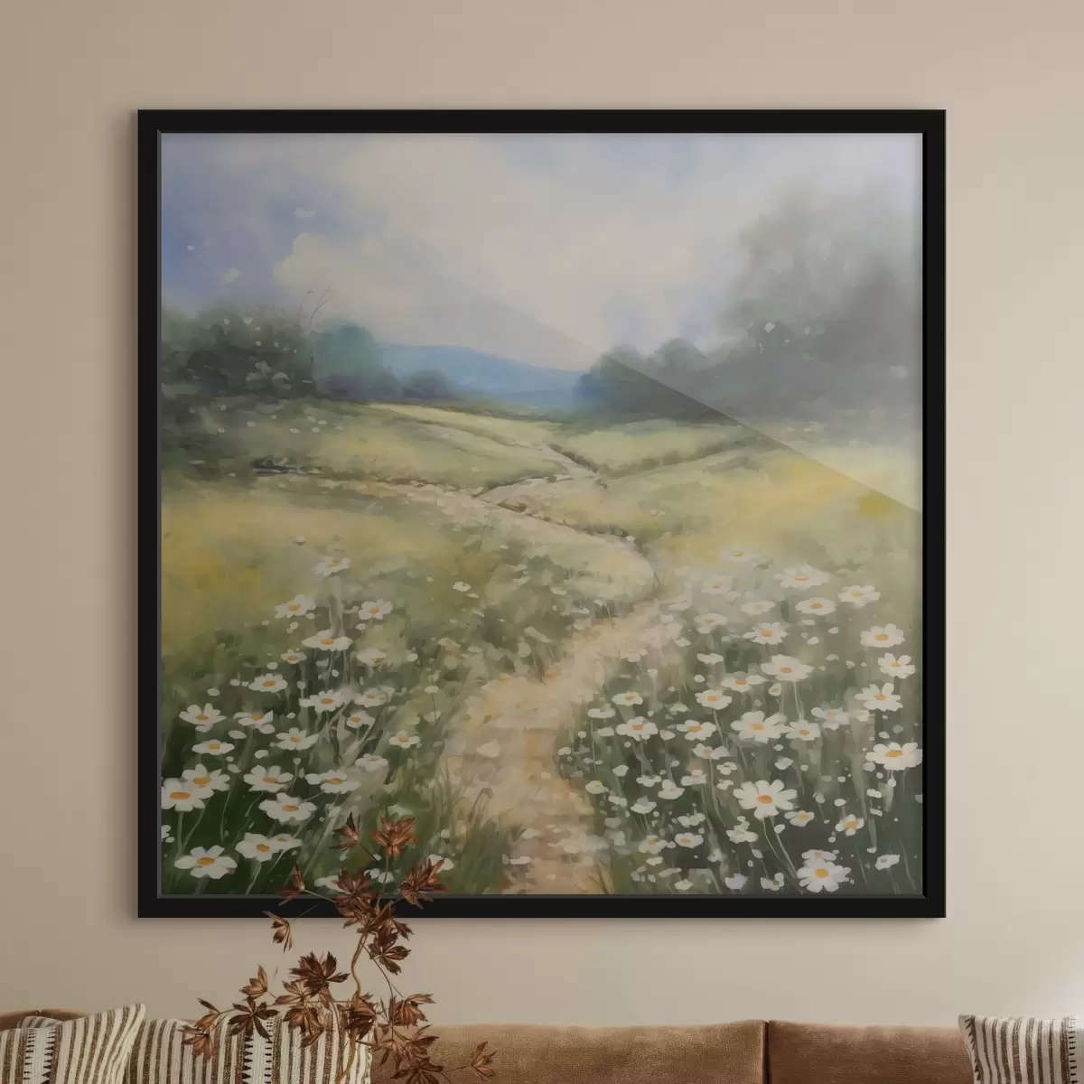 Plakat Maali imitatsiooni heinamaa koos marekatega f42134