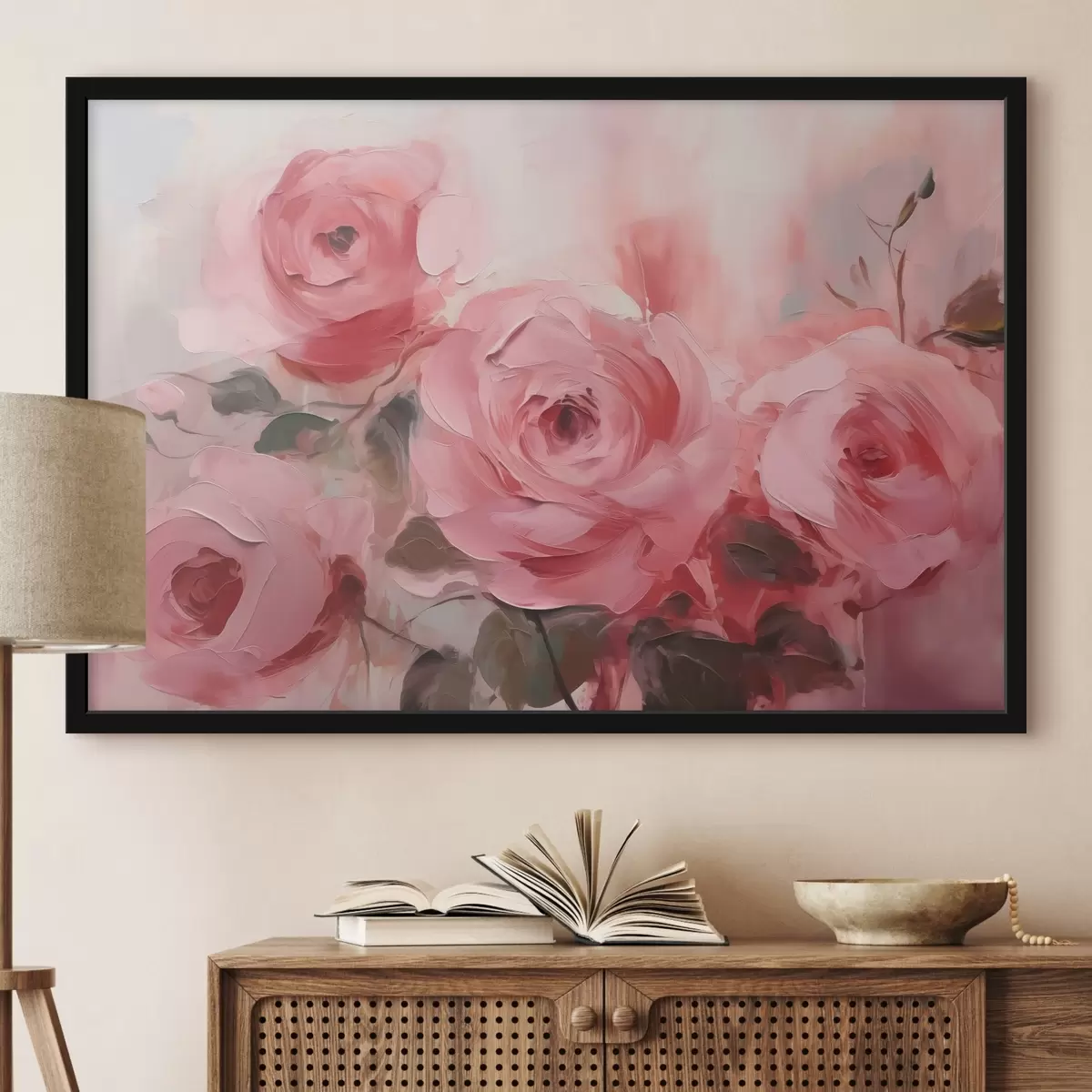 Plakat Abstraktne rooside imitatsioonimaal f42138