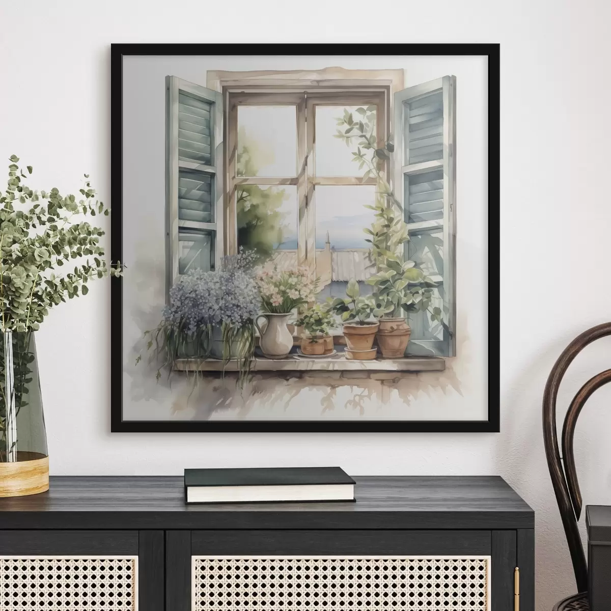 Plakat Taimestik aknalaual akvarelli imitatsiooniga f42144