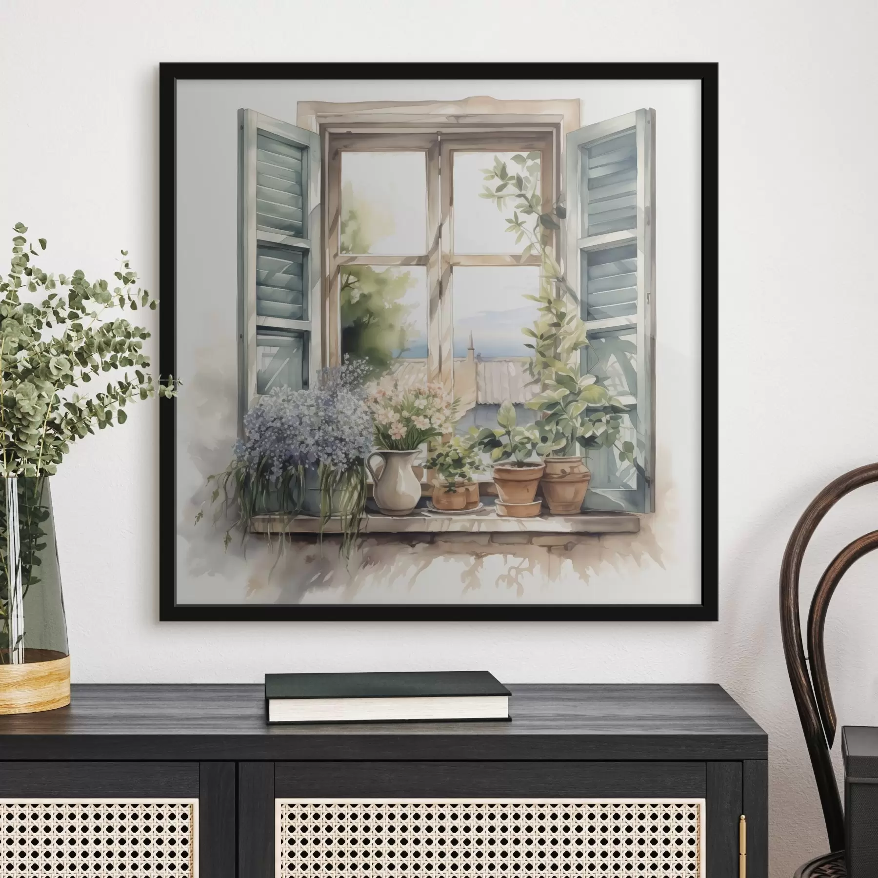 Fototapeedid Taimestik aknalaual akvarelli imitatsiooniga f42144