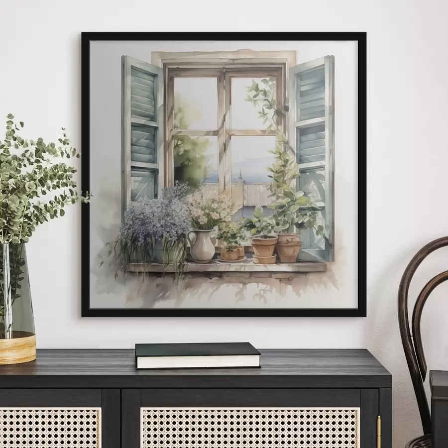 Fototapeedid Taimestik aknalaual akvarelli imitatsiooniga f42144