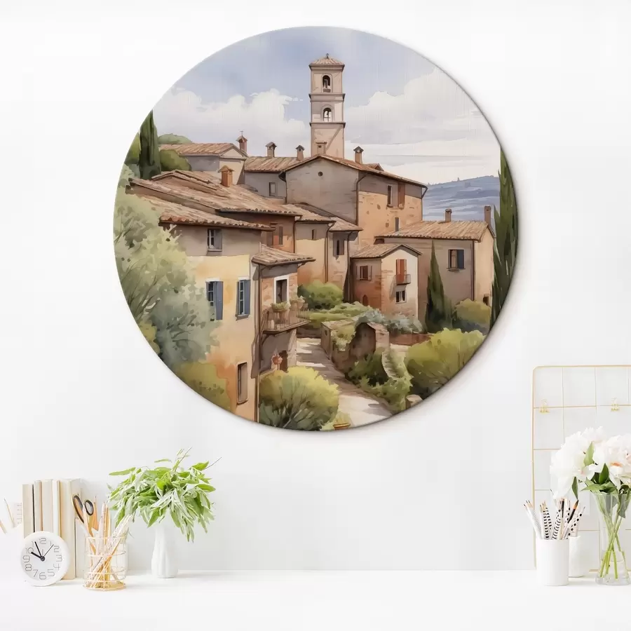 Pilt Itaalia äärelinna tänava imitatsioon akvarell r42135