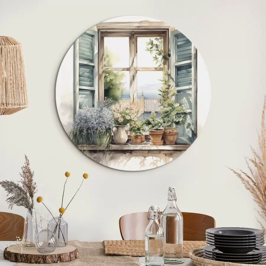 Pilt Taimestik aknalaual akvarelli imitatsiooniga r42144