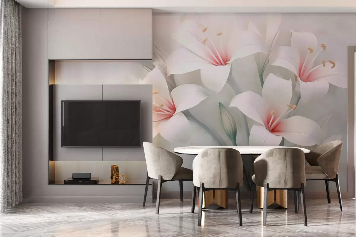 Fototapeedid Peened liiliad hägusel taustal w02556