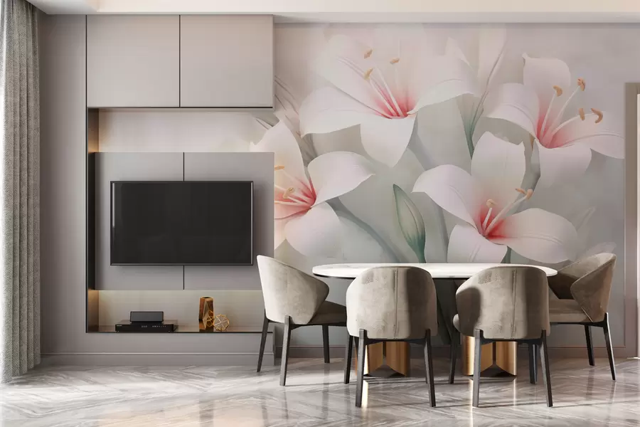 Fototapeedid Peened liiliad hägusel taustal w02556