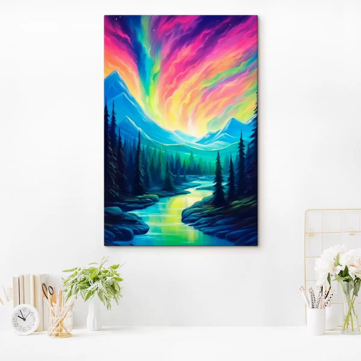 Pilt Põhjatuled mägimaastiku kohal s42150