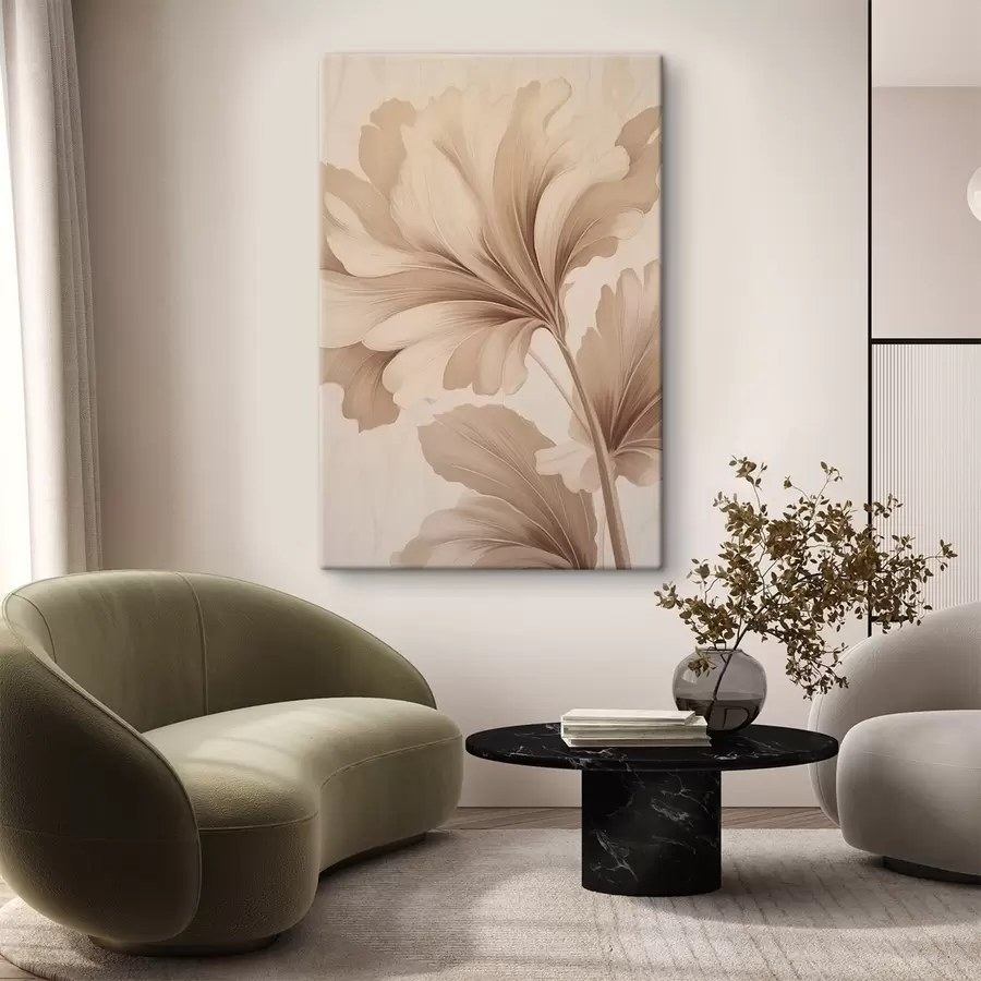 Fototapeedid Beežid lehed, siledate kumerustega s42161