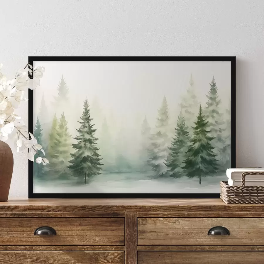 Fototapeedid Udune kuusepuude mets f42154