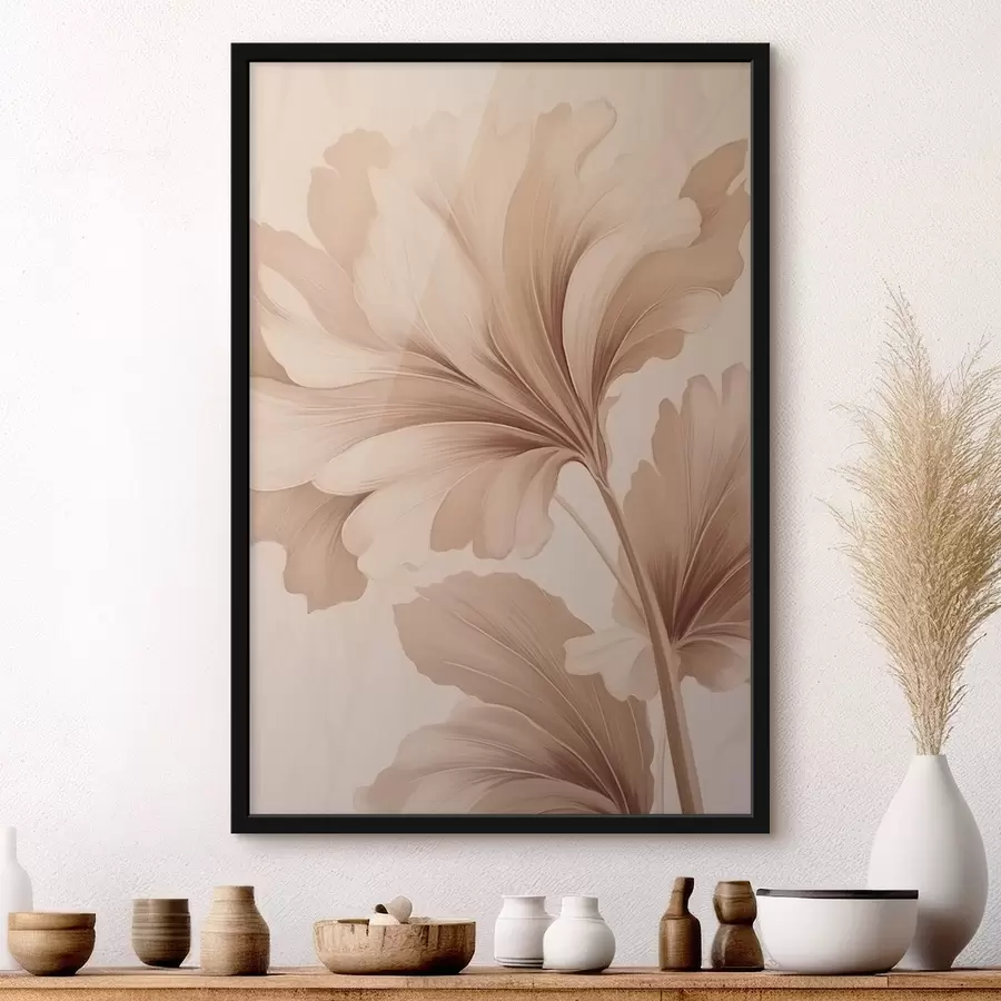 Fototapeedid Beežid lehed, siledate kumerustega f42161