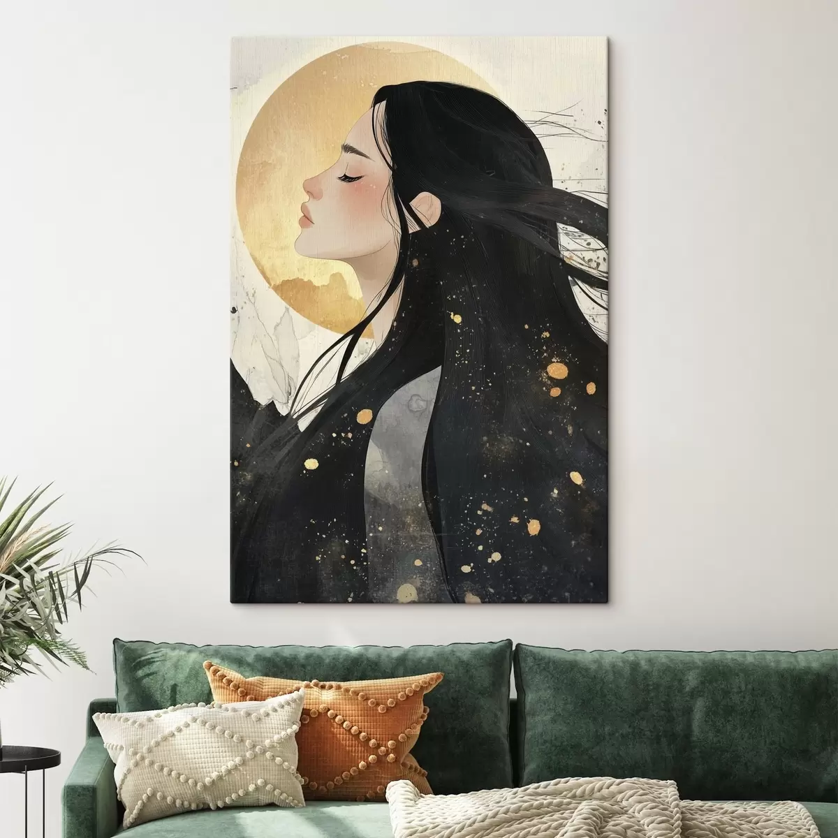 Pilt Ilus tüdruk tumedate juustega, idamaine stiil, päike s42194