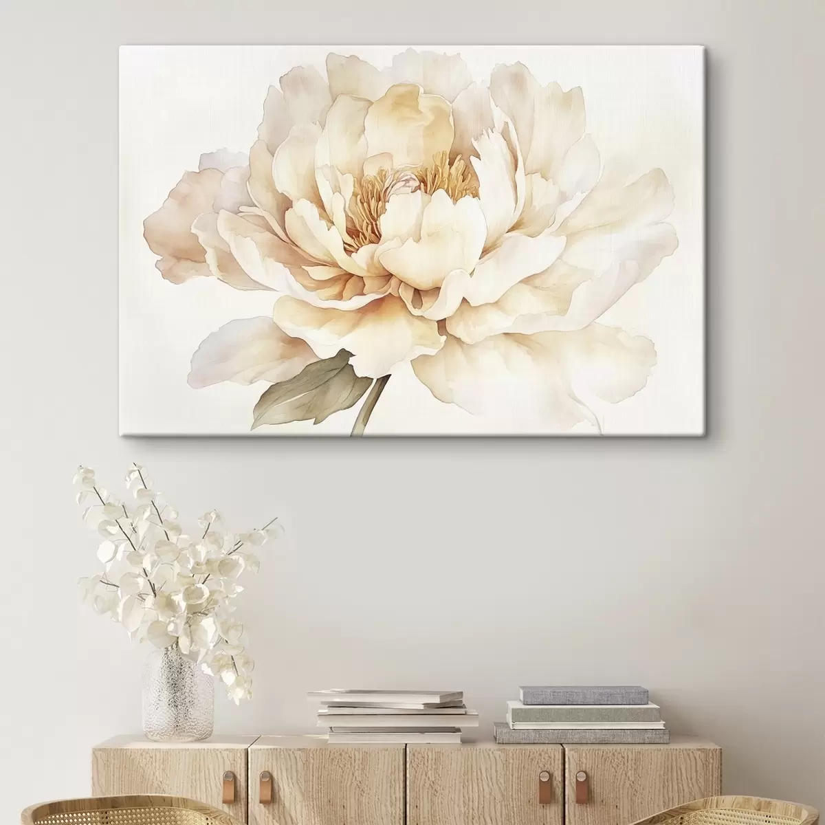 Pilt Kaunis pojengilill, pehmed kreemjad värvid, akvarellstiilis s42201