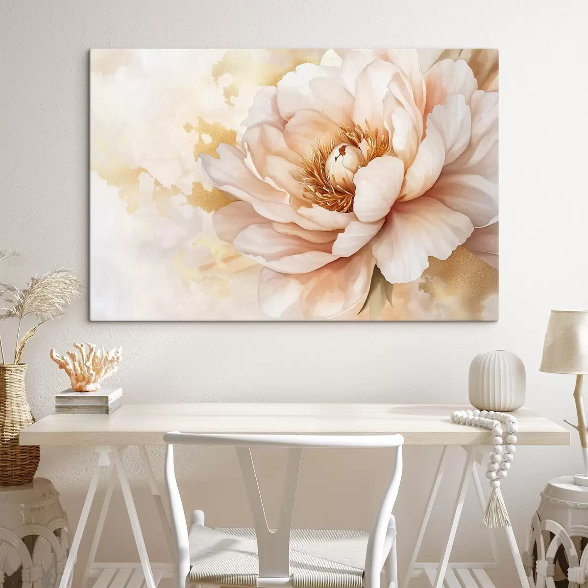 Pilt Pööni lillede joonistus, akrüülstiilis s42202