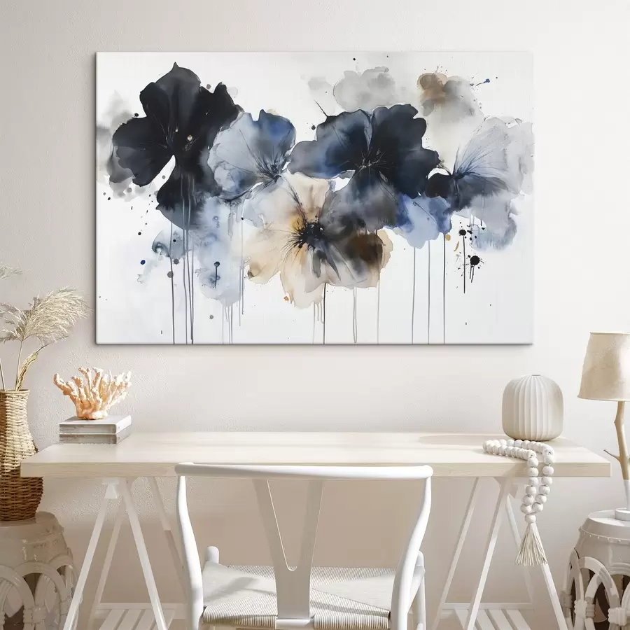 Pilt Akvarell lilled, voolav stiil, sinised värvid s42207