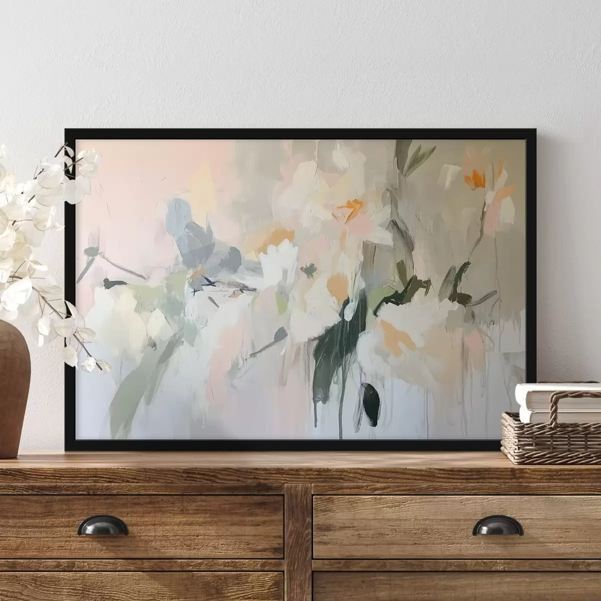 Plakat Abstraktne joonistus, akrüülstiilis, pehmed looduslikud värvid f42204