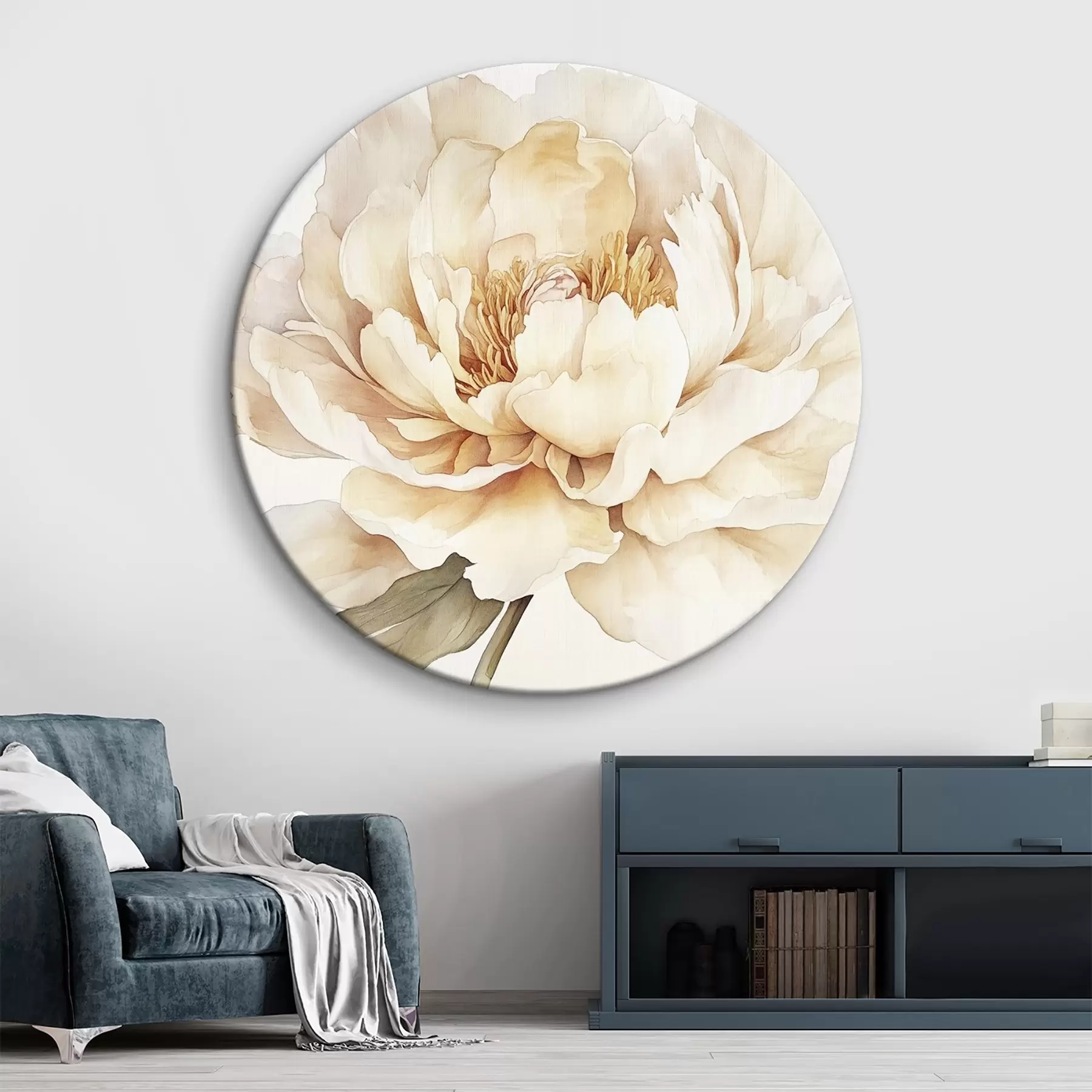 Pilt Kaunis pojengilill, pehmed kreemjad värvid, akvarellstiilis r42201