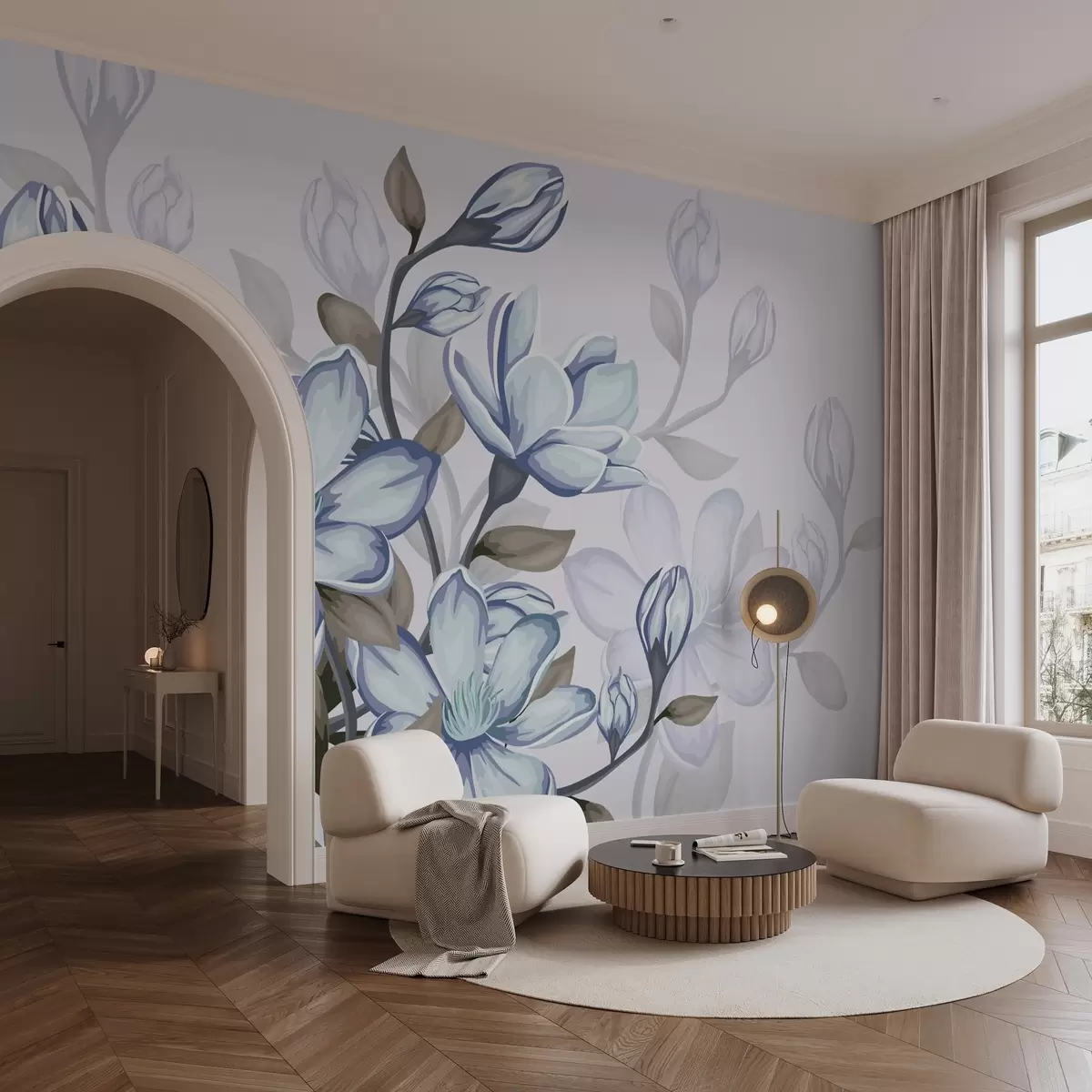 Fototapeedid suured sinised lilled w02663v1