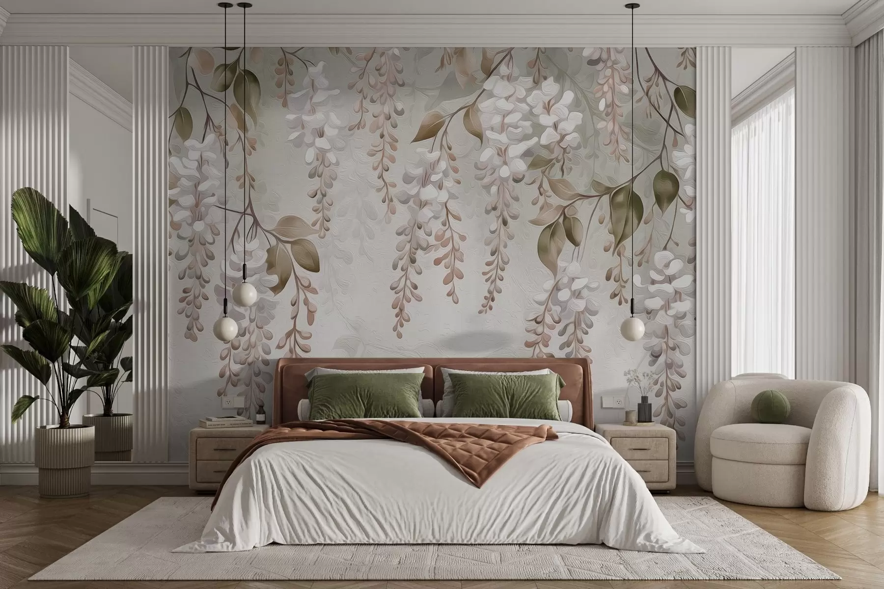 Fototapeedid Stiliseeritud maalitud lilleõied w02627v2