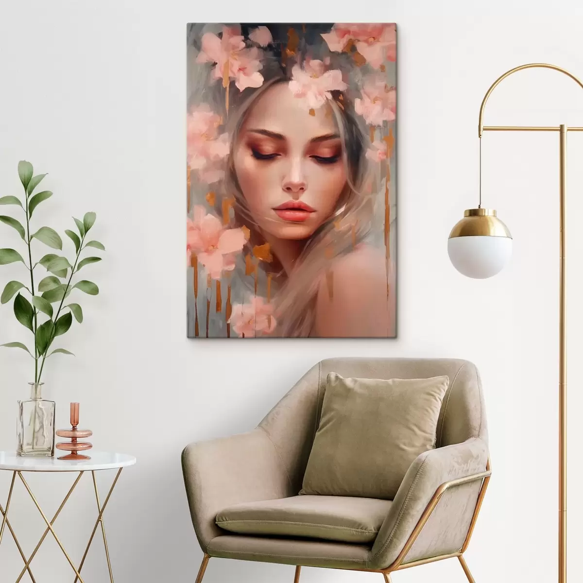 Pilt Ilus tüdruk ja lilled s42299