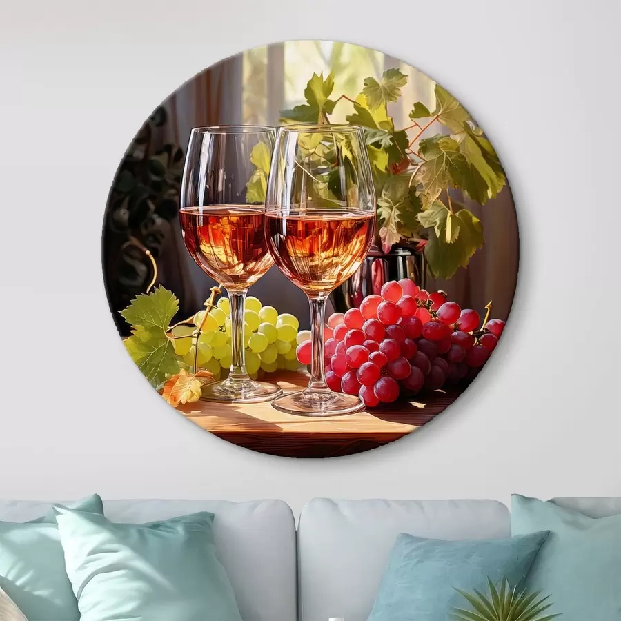 Pilt veiniklaasid ja viinamarjad, vaatepilt r41105